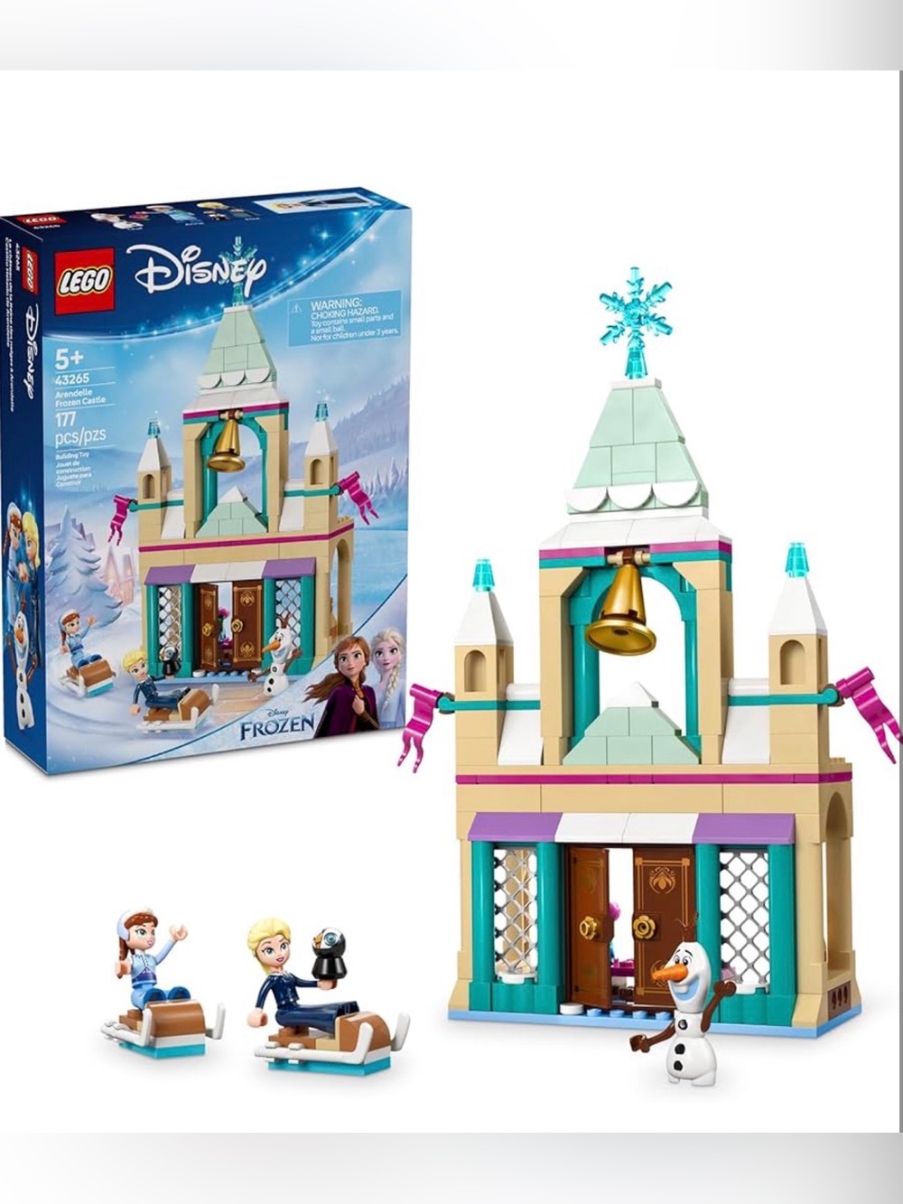 Disney Frozen Anna and Elsa Ice Castle Bell Tower Playset - Teal & Tan